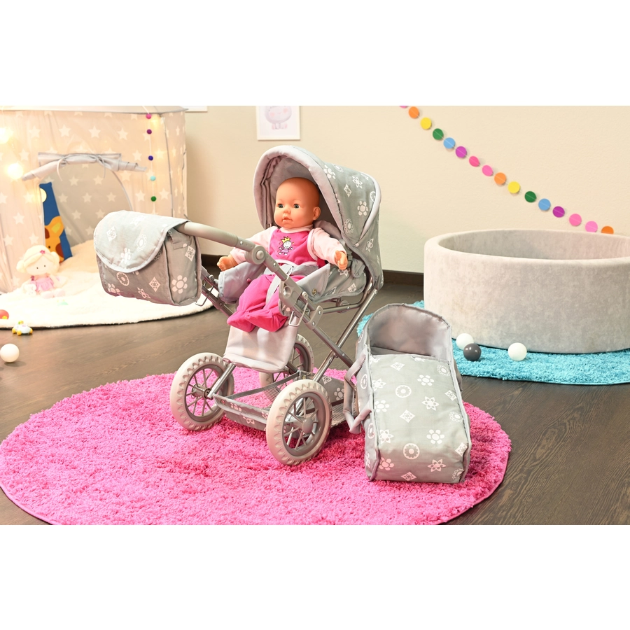knorr toys® Puppenwagen Ruby - Royal grey grau
