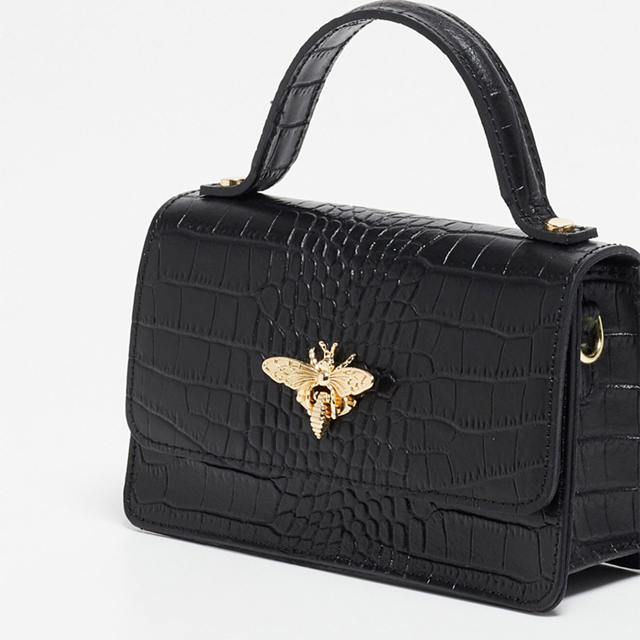 Christian Laurier Sac à main en Cuir croco Lily noir - 19x11x7.5 cm