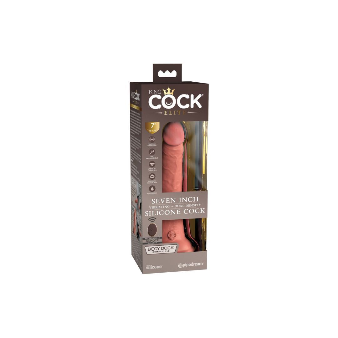 Naturvibrator „7“ Vibrating + Dual Density Silicone with Remote“ | 10 Modi, Fernbedienung |