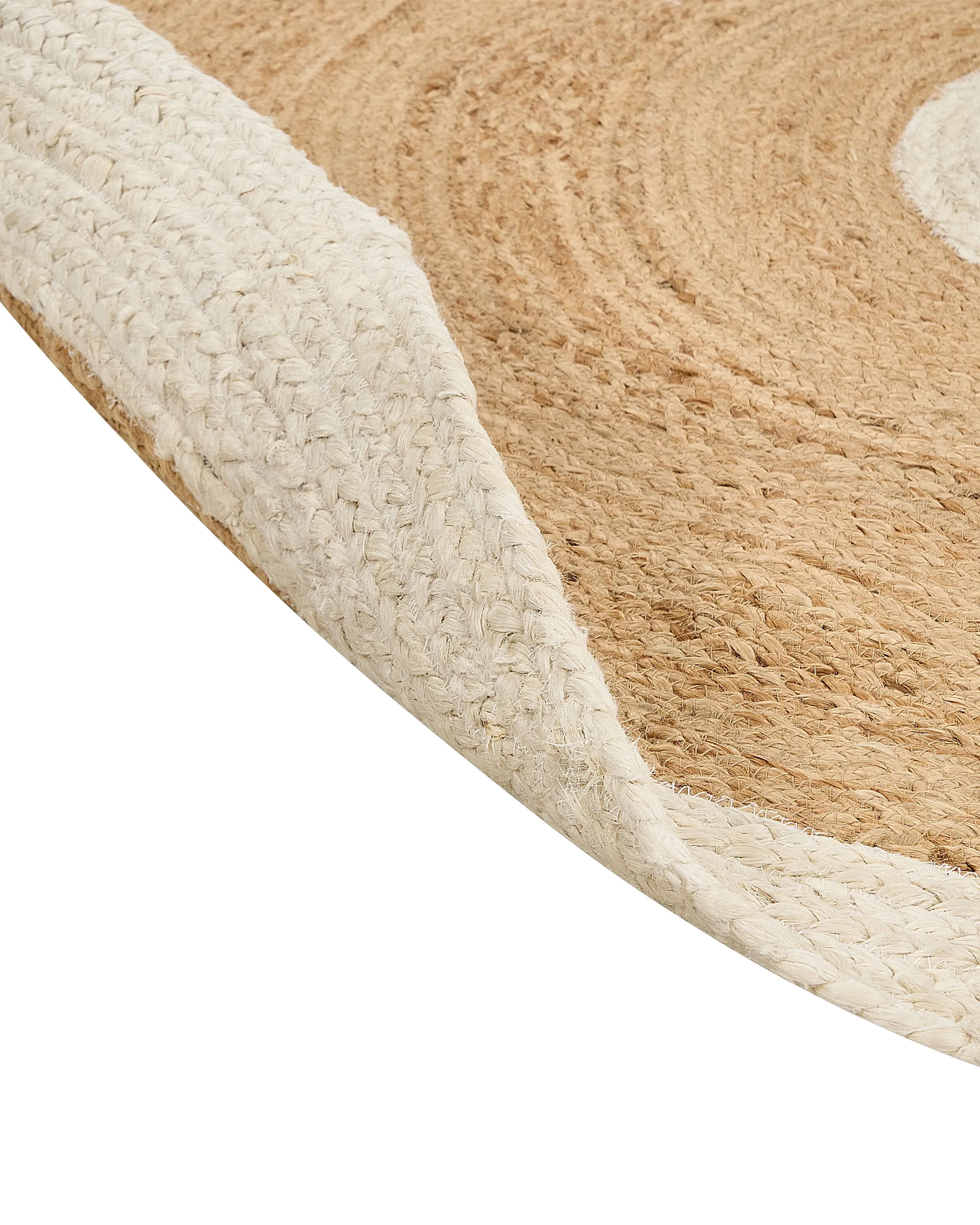 Vloerkleed YAYALAR Gebroken wit ø 140 cm Jute