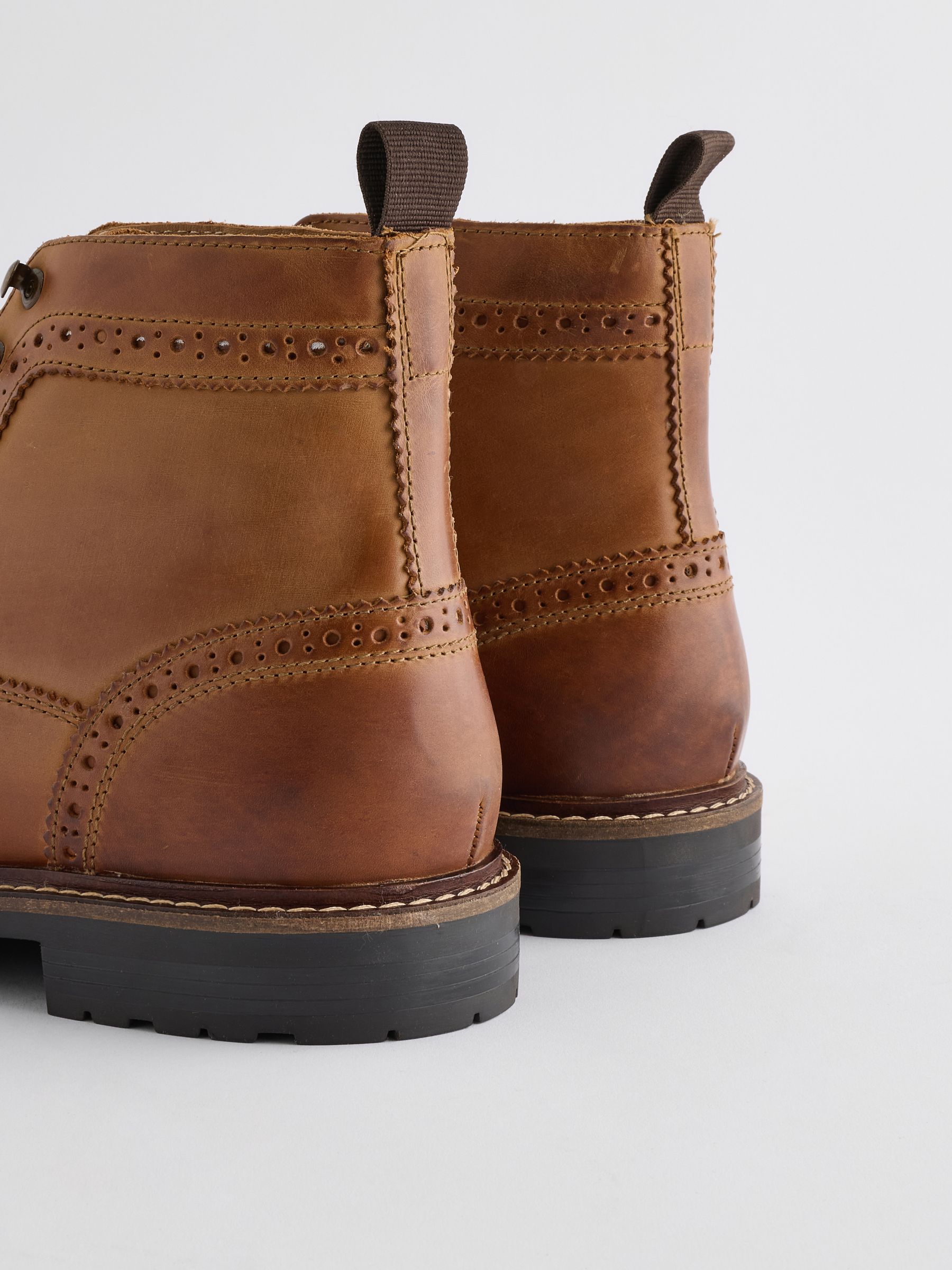 Lichtbruin - Leren brogue laarzen