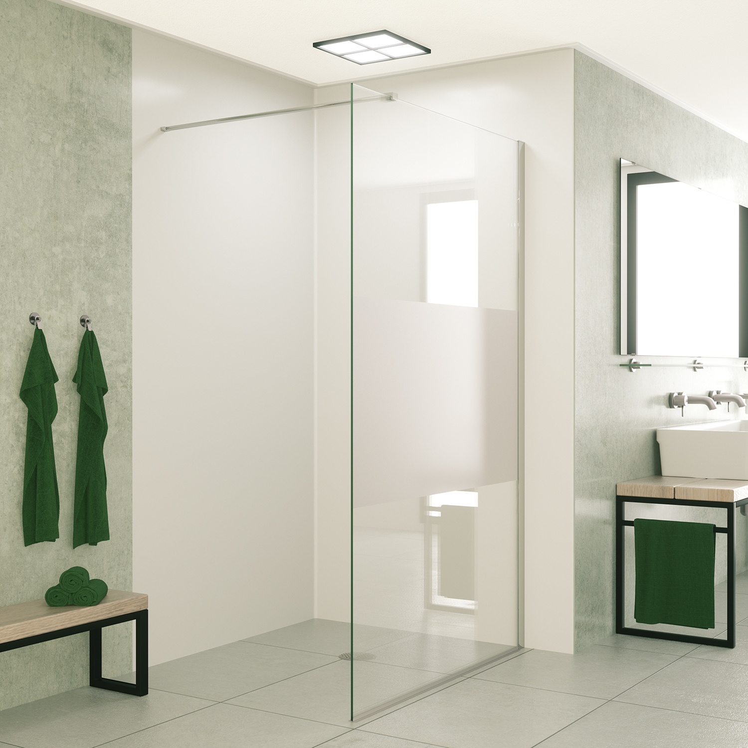 Mueller Slimline inloopdouche 120cm schaamband anti-kalk inclusief chroom profiel & stang