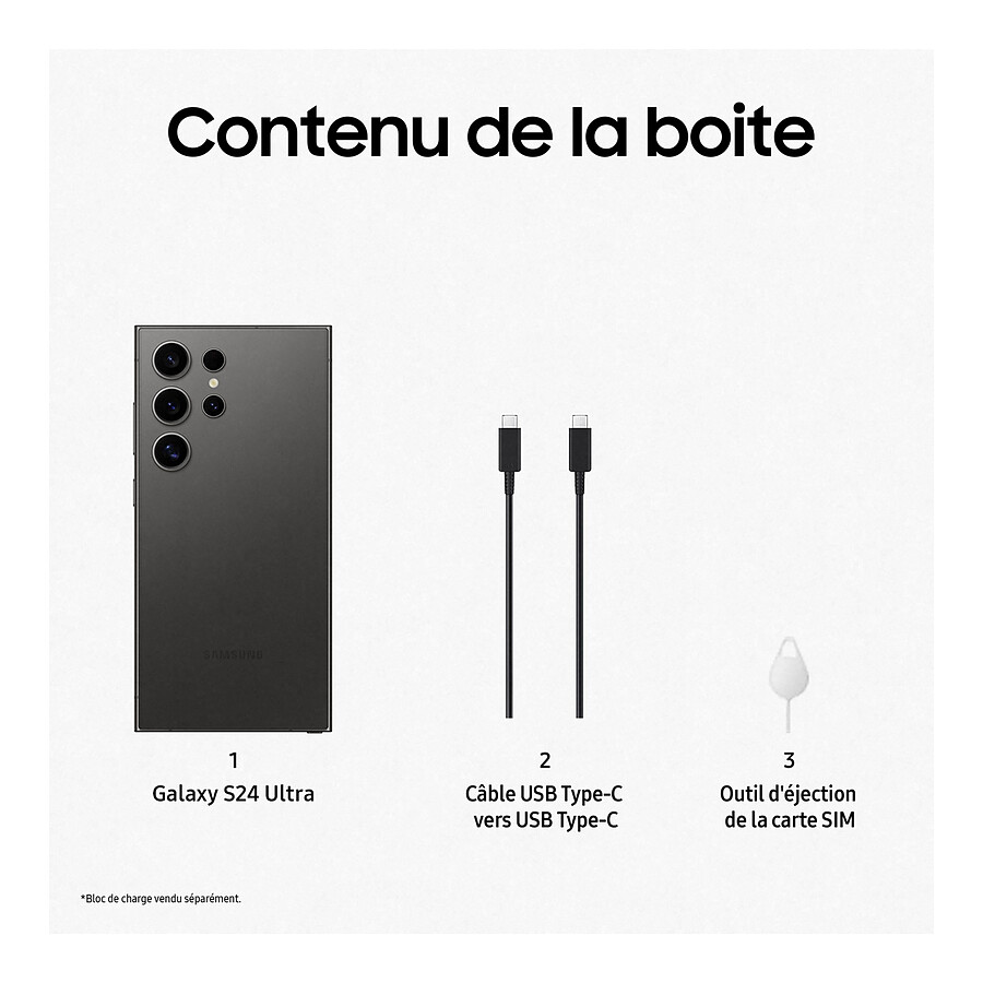 Samsung Galaxy S24 Ultra 5G (Noir) - 1 To · Reconditionné