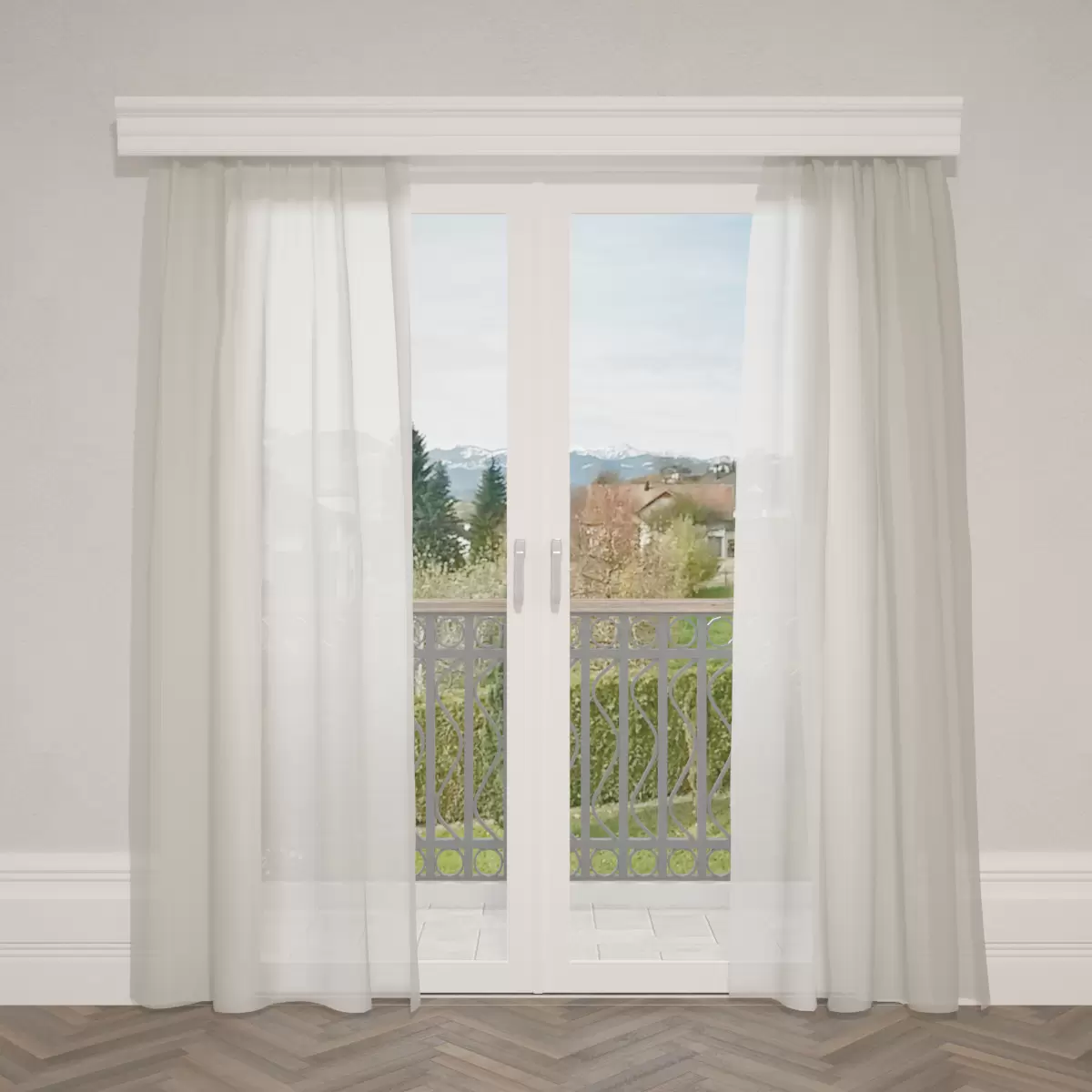 Tagvorhang Mousseline weiss