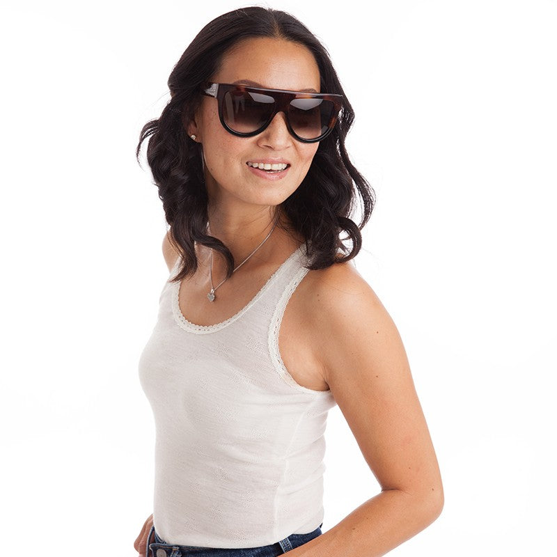 Women Top Merino GRAND COMBIN Pearl White