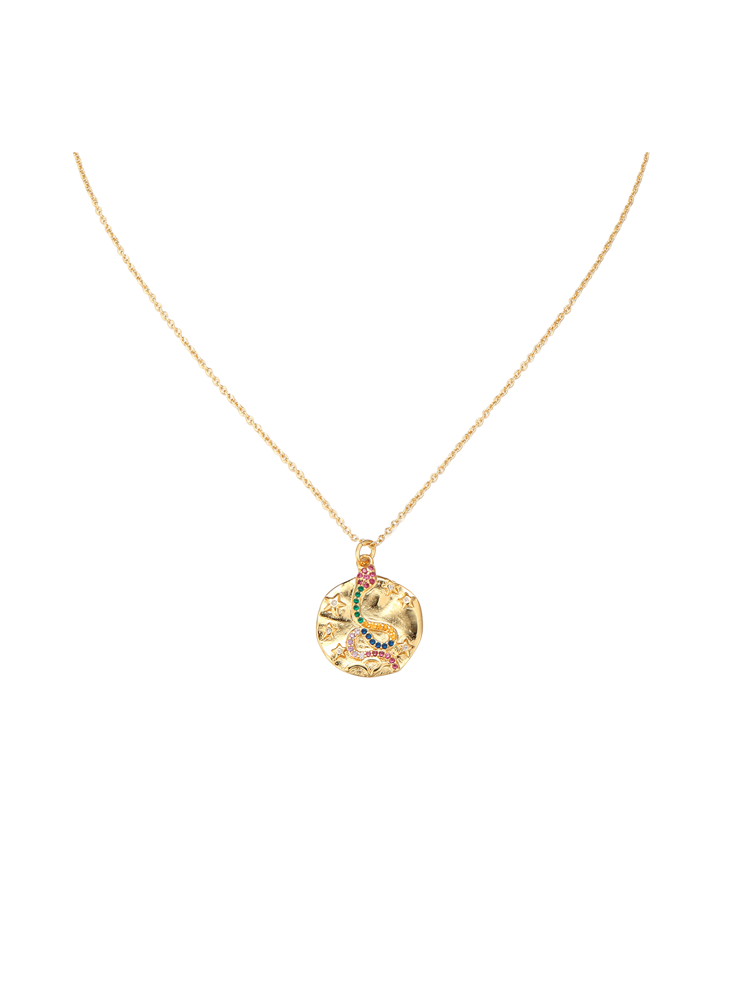 ZHELDA - Collier chaîne avec pendentif en laiton | Multicolore