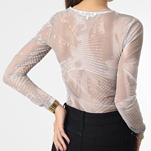 Body Femme All Over Print Mesh 0537 Gris