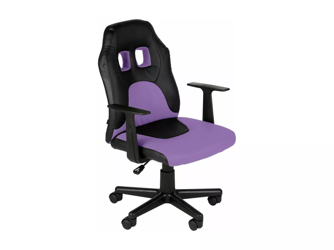 Chaise de bureau - Similicuir & Plastique - Noir / violet - Fun