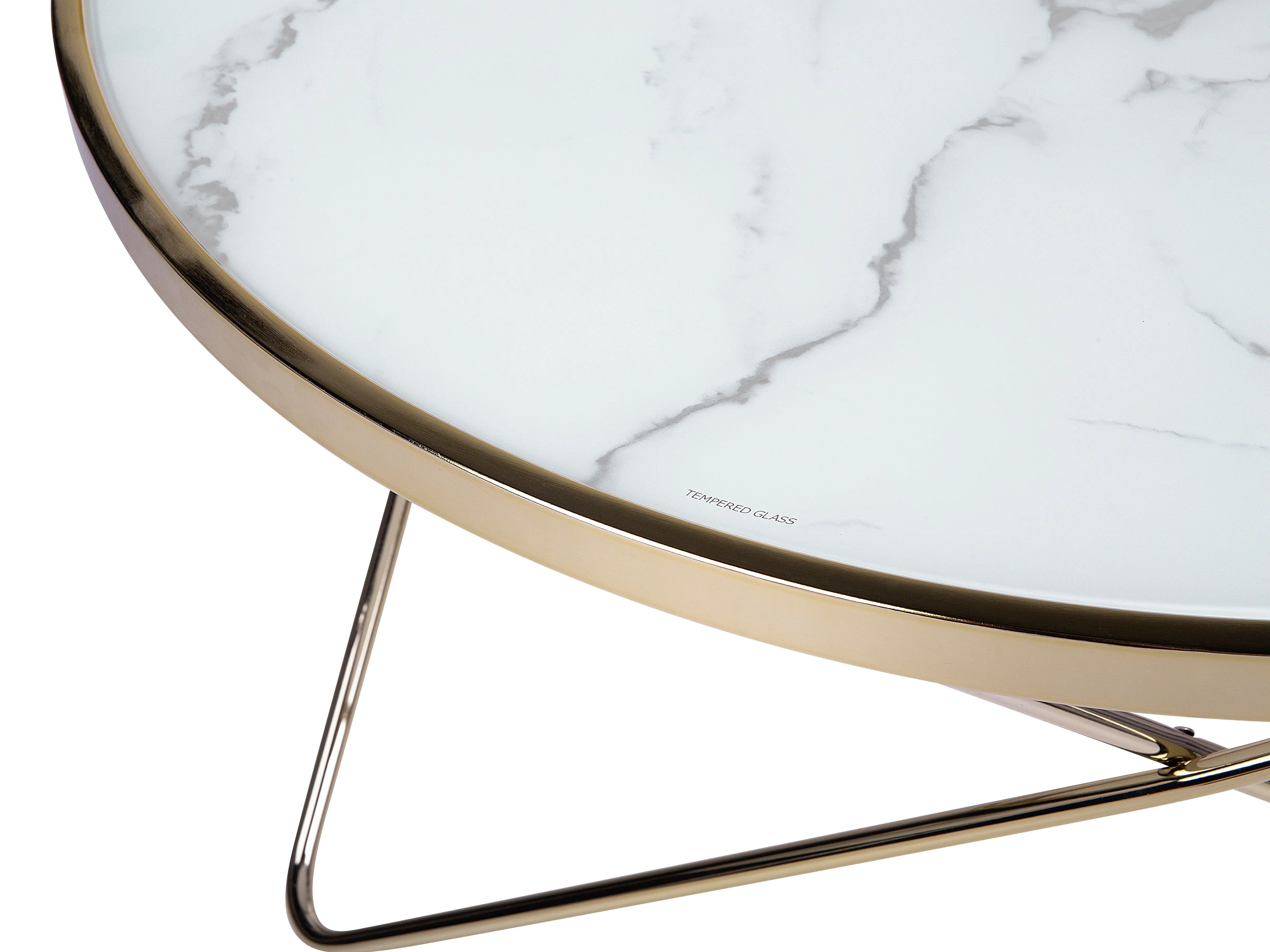 Salontafel MERIDIAN Veiligheidsglas Marmer/goud