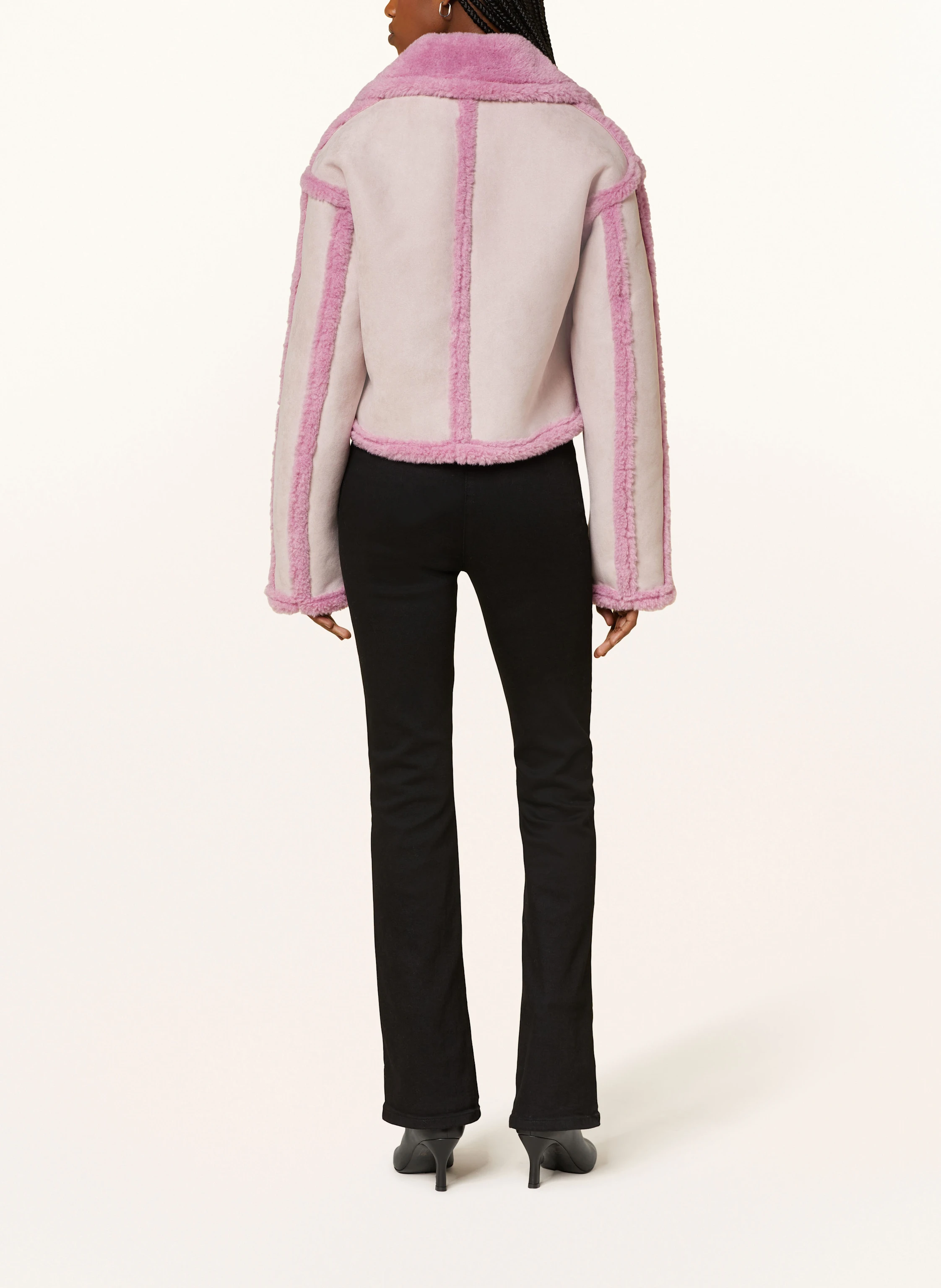 OW Collection Jacke BERLIN in Lederoptik mit Kunstfell