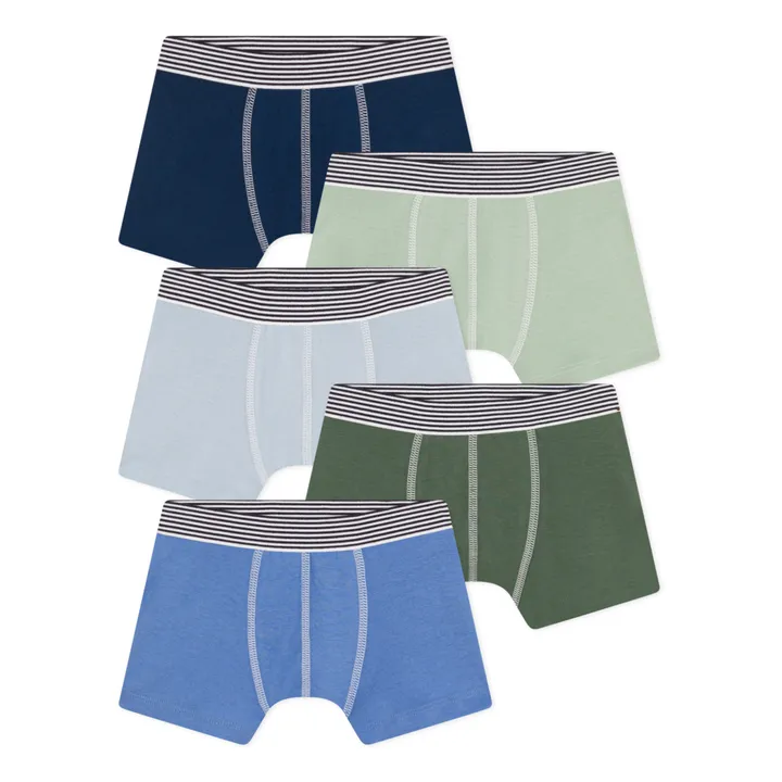 Petit Bateau Lot 5 Boxers Unis | Vert kaki