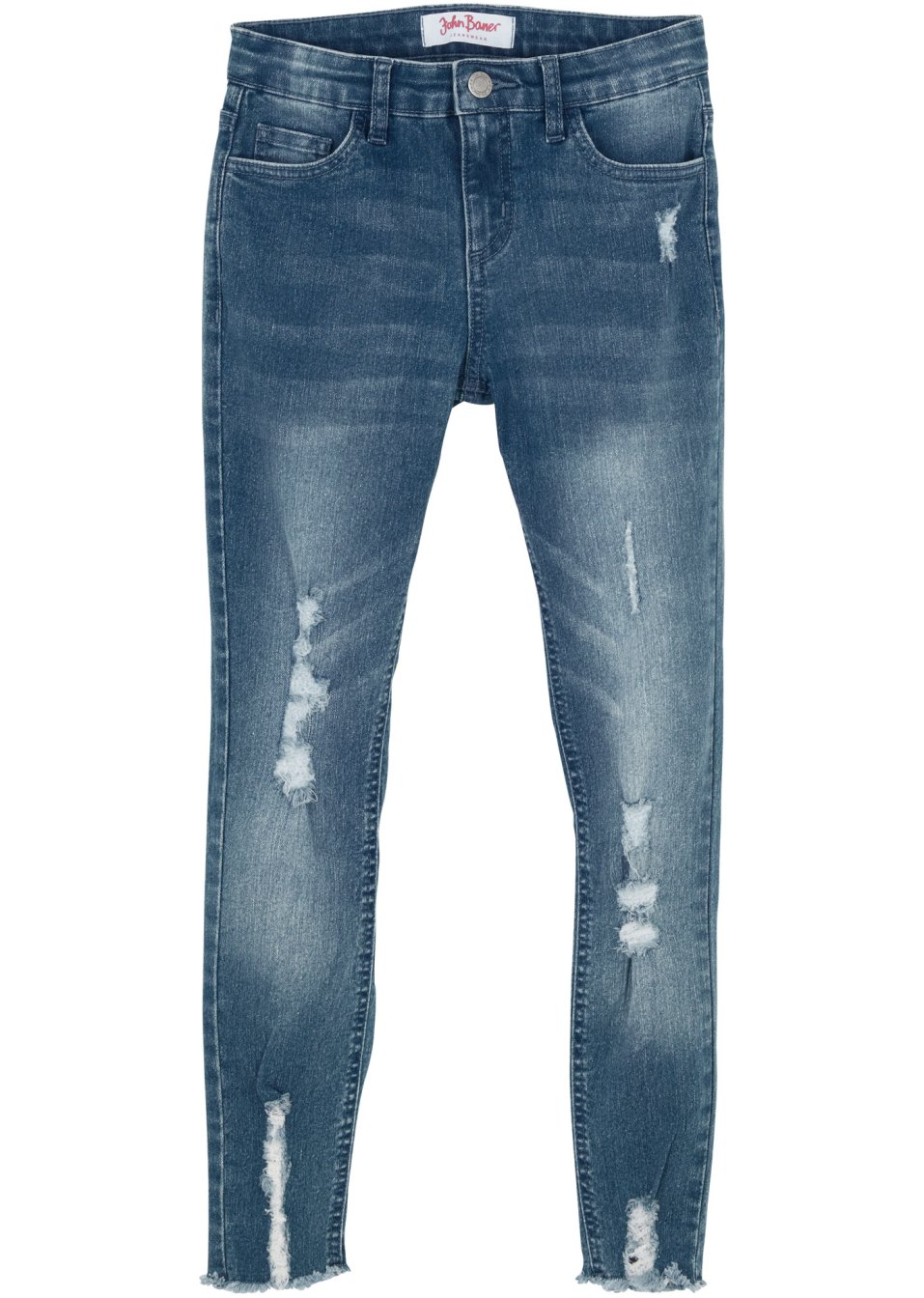 Jean skinny fille avec effet usé