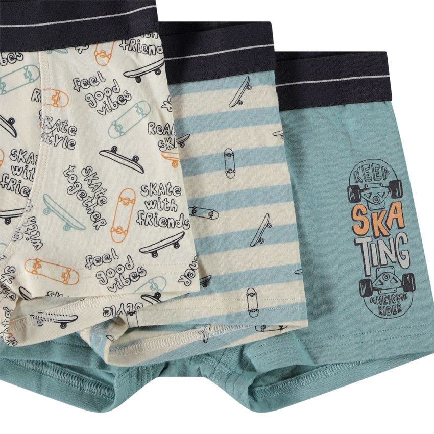 Lot de 3 boxers fantaisie pour garçon - Ecru