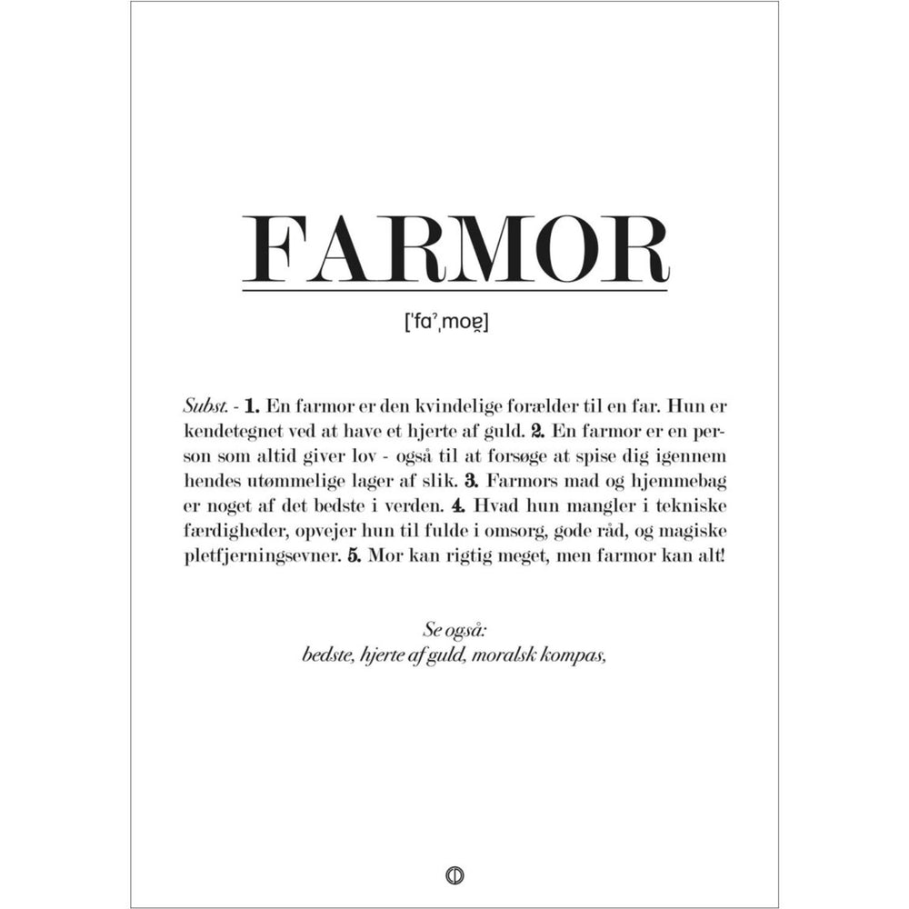 Køb Poster & Frame Citatplakat - Farmor Definition