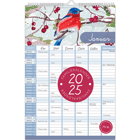 Familiekalender 2025 - fugle