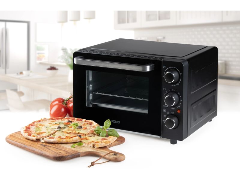 Domo Backofen DO807GO 20 l, Schwarz Kleinbackofen mit hochwertigem Wärmeelement für gleichmässige Ergebnisse