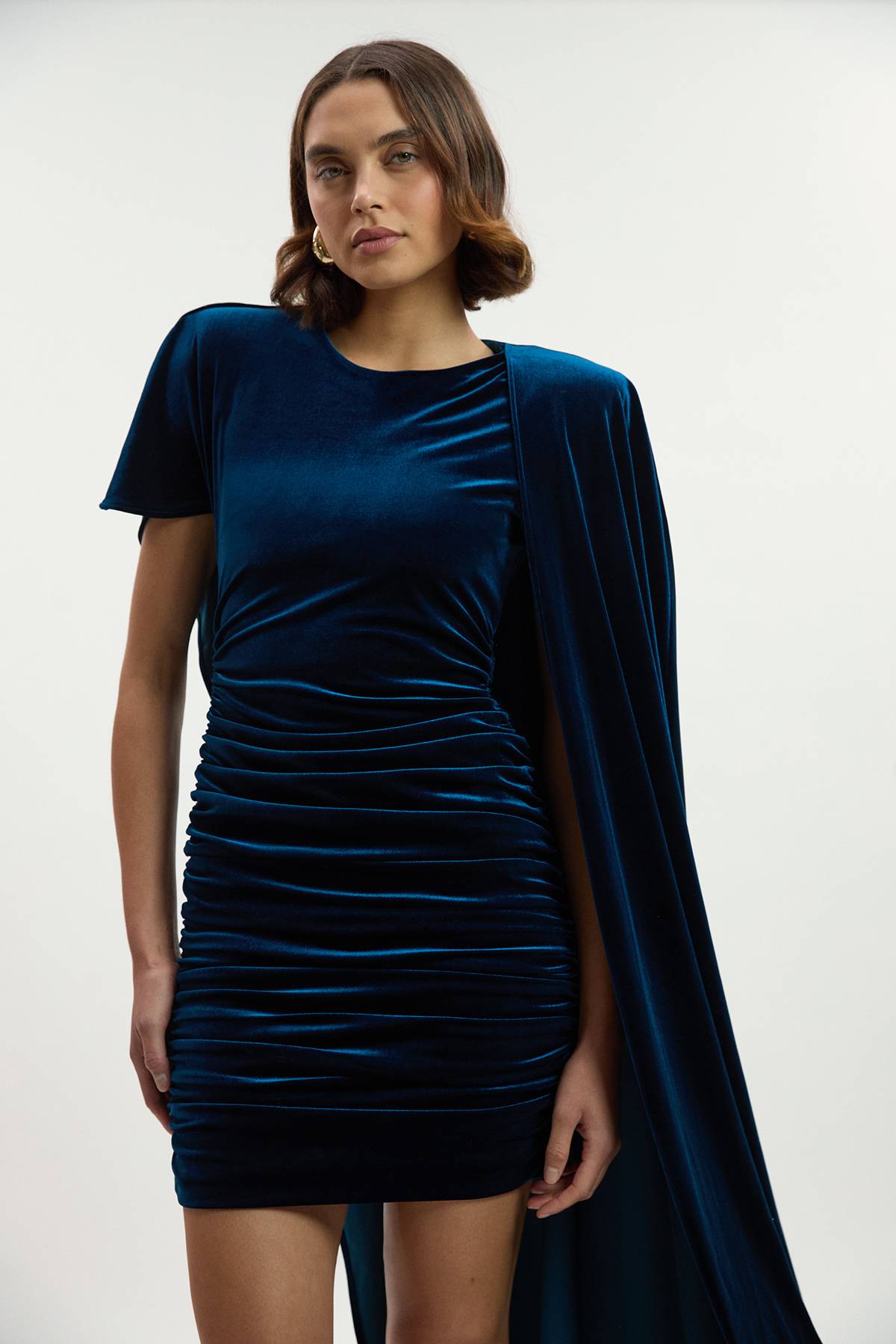 KarenMillen Robe Mini à Épaules Cape en Jersey Stretch