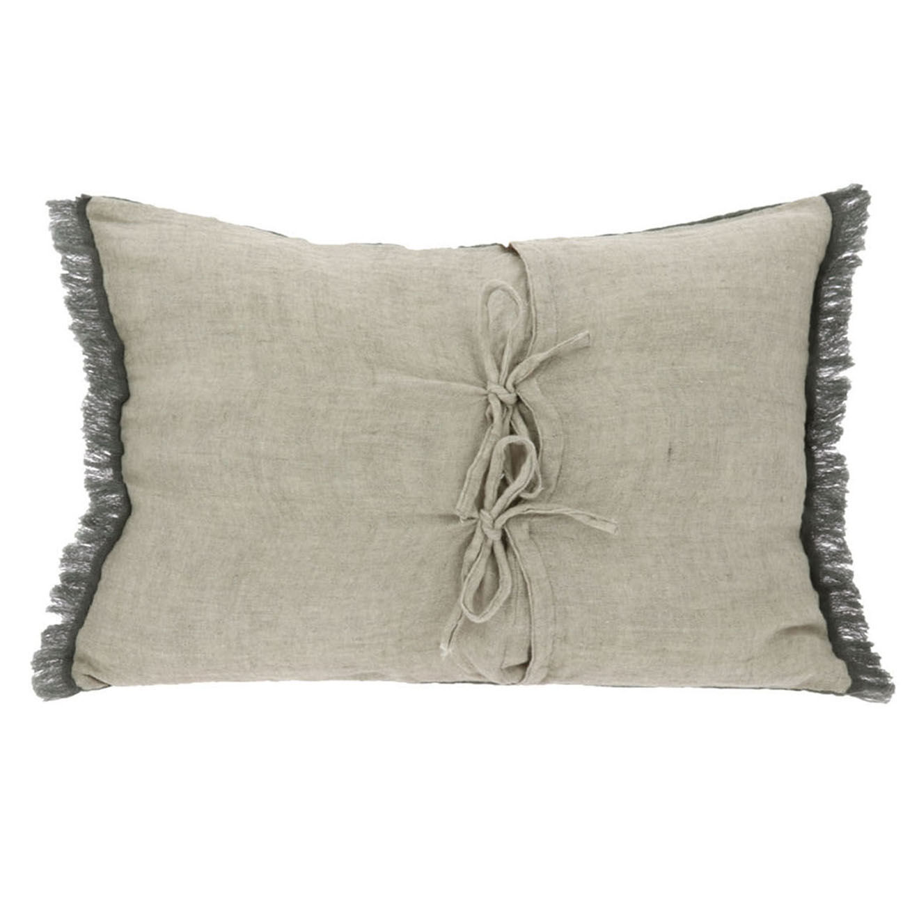 En Fil d'Indienne Housse de coussin Étamine anthracite - 40x55 cm