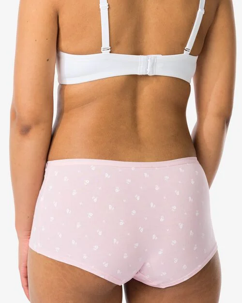 2 shorties femme coton stretch rose