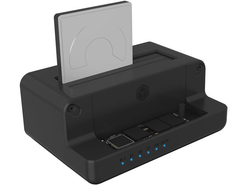 ICY BOX Docking- und Klonstation IB-2914MSCL-C31 Docking- und Cloning-Station für M.2 NVMe SSDs und 2.5'' /3.5'' SATA SSDs/HDDs.