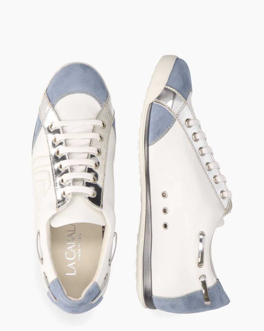 La Cabala L902024 Wit/Lichtblauw Damessneakers