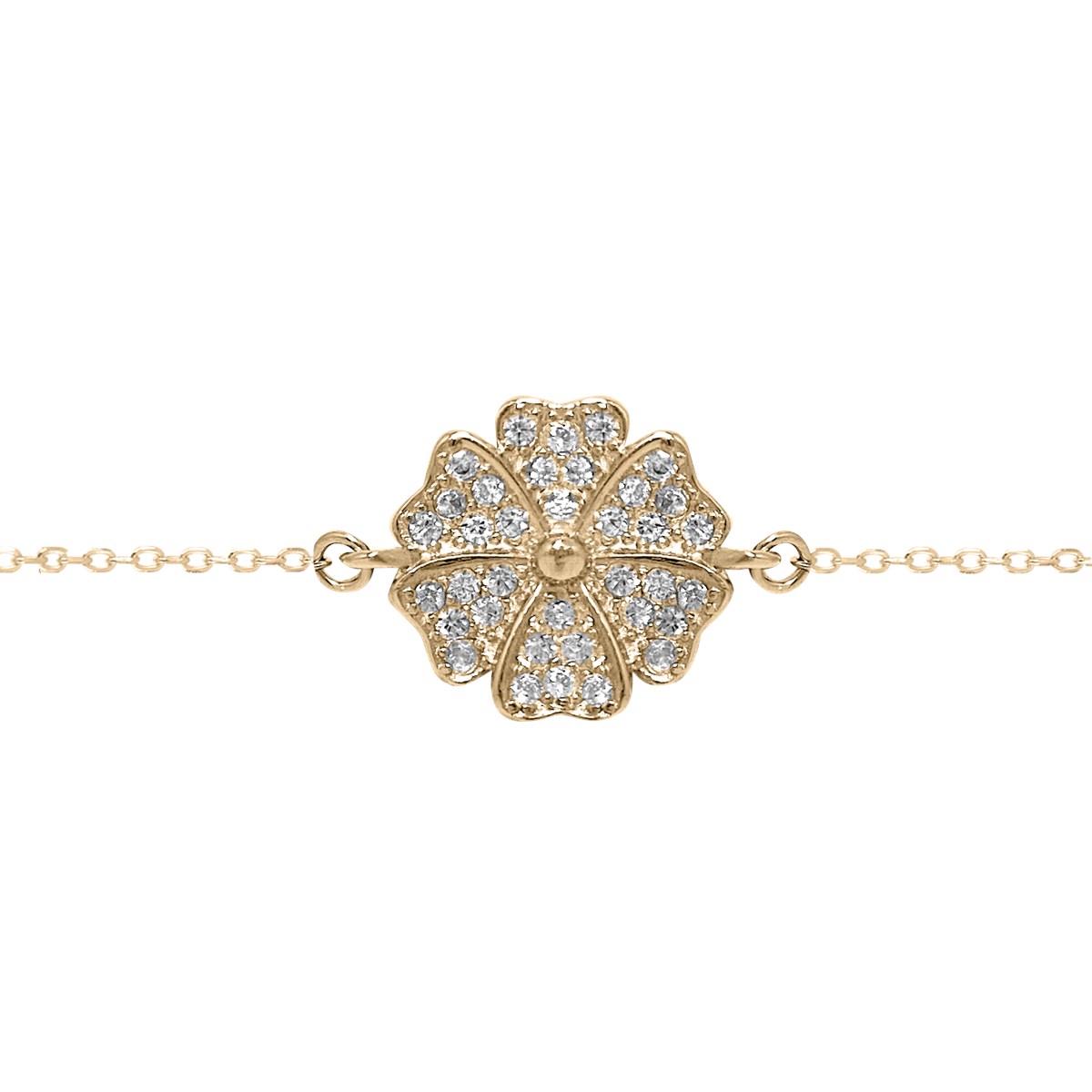 Bracelet plaqué or avec oxydes de zirconium