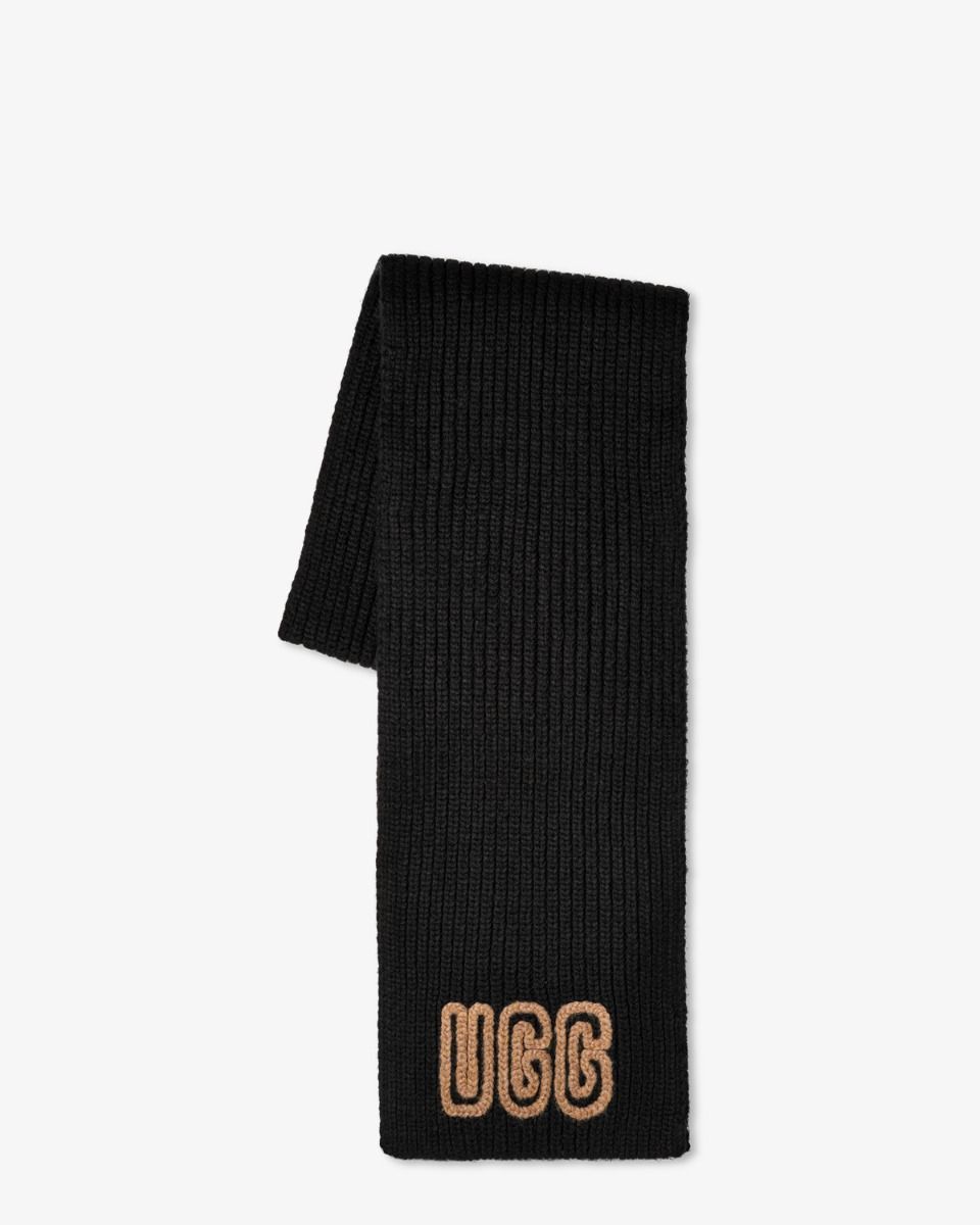 UGG Chunky Crafted Rib Scarf Black Sjaal
