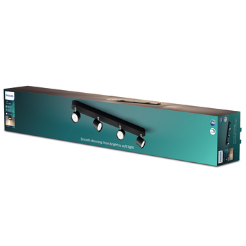 Philips opbouwspot Star 4-lichts zwart