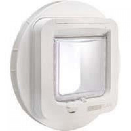 Porta para gatos Cstore Superflap branca com microchip