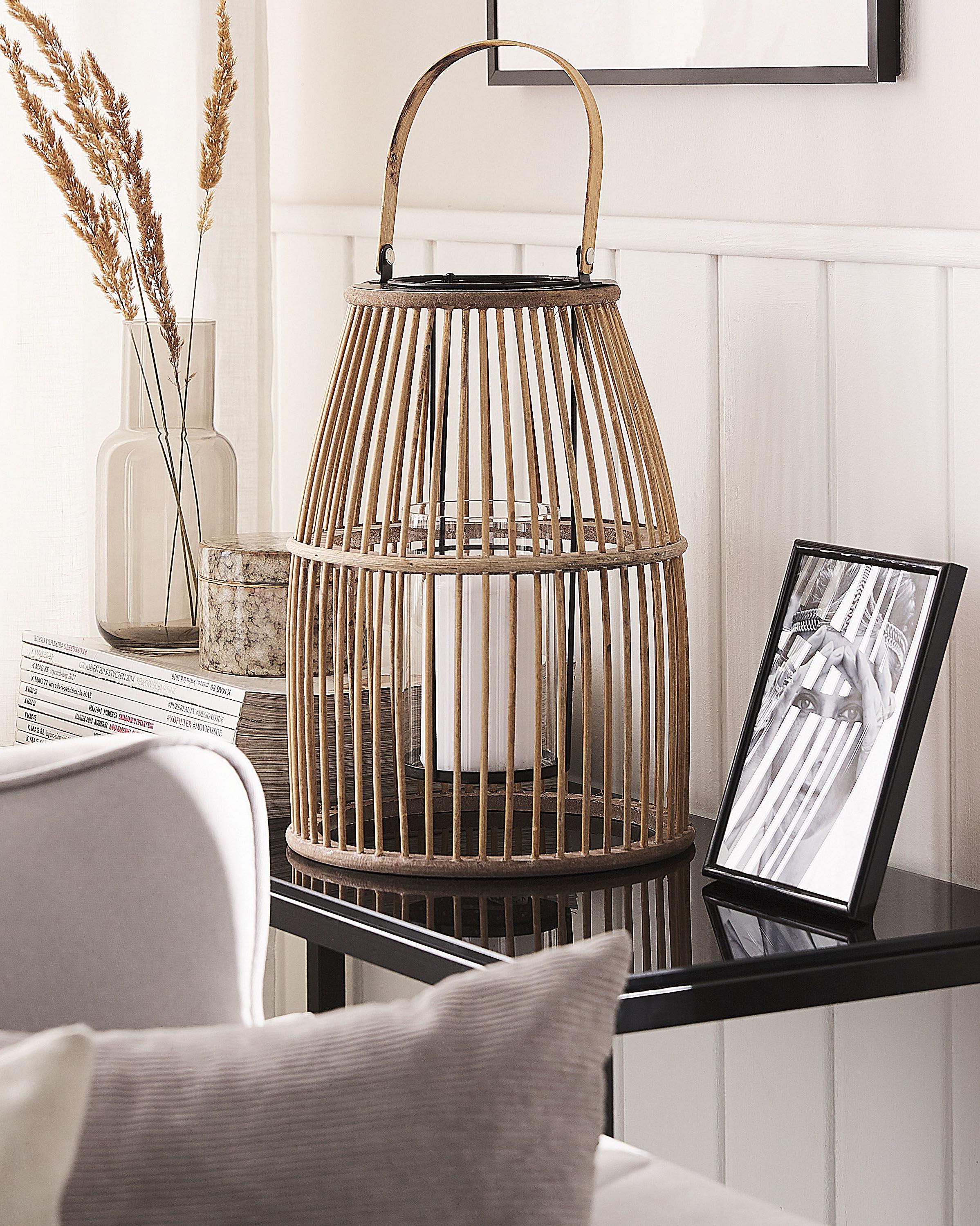 Lantaarn HOSTE Bamboehout 32 cm Beige