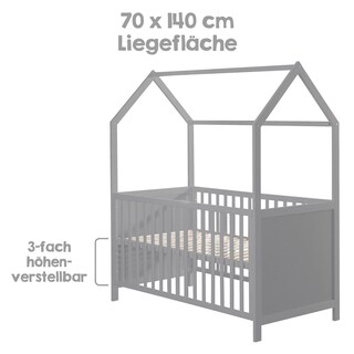 roba Babybett HAUSBETT 70 x 140 cm taupe