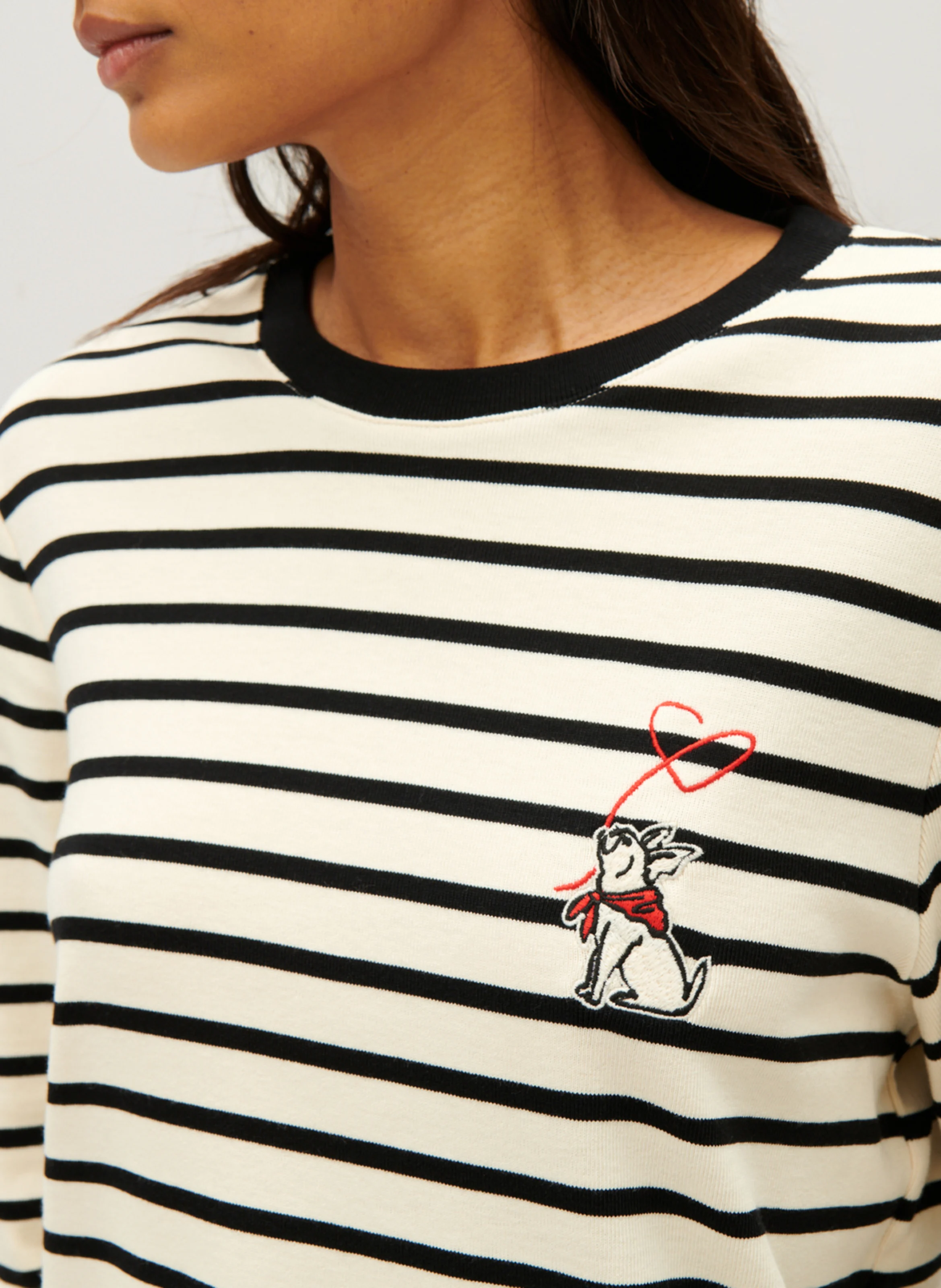 Tee-shirt manches longues rayé en coton | Multicolore