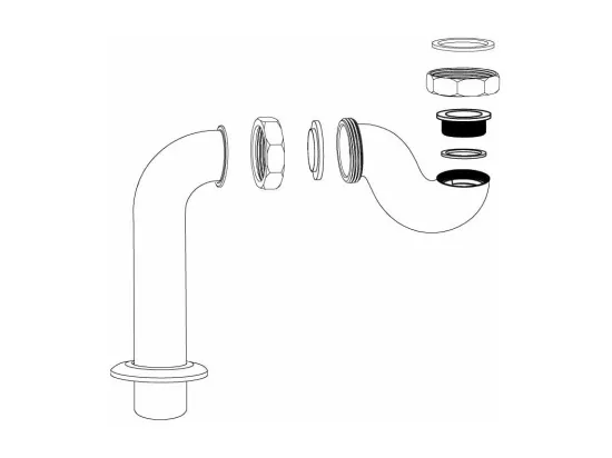 Siphon vertical pour baignoires anciennes CRAWLEY noir