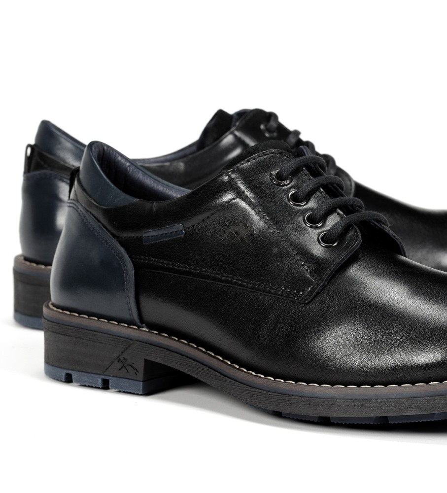 Sapatos de couro Fluchos F1340 pretos