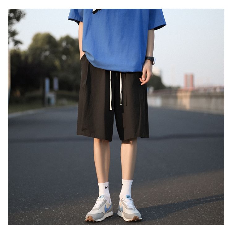 Femilina - Effen shorts met trekkoordtaille