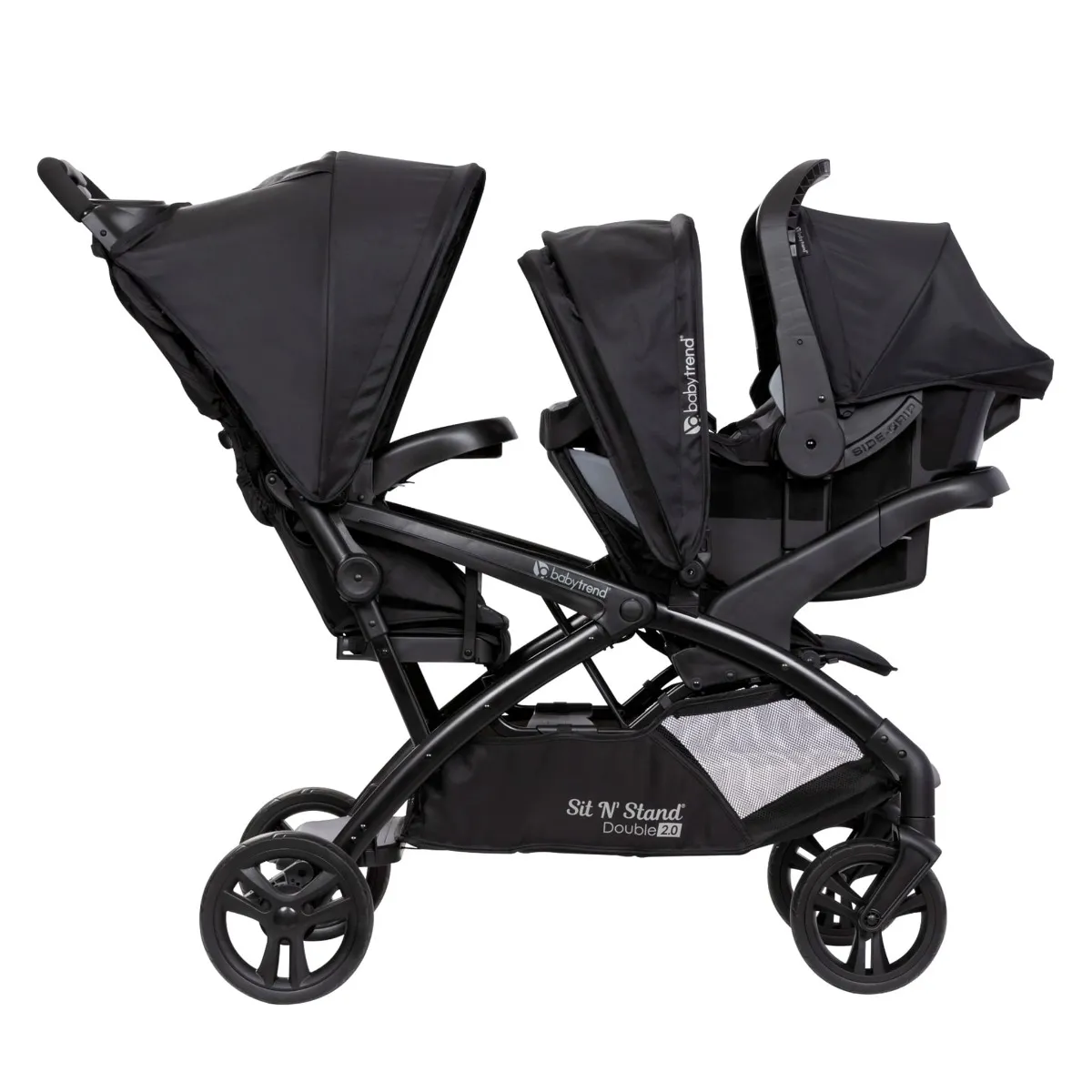 Baby Trend Poussette Sit N' Stand® Double 2.0 - Noir Dash