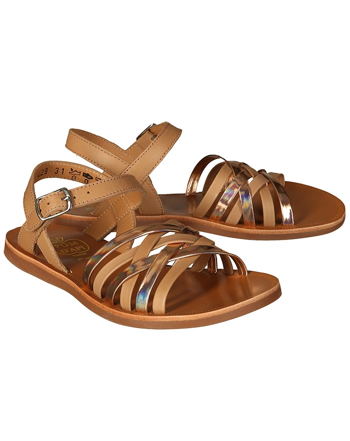 Sandalen LUX METALLIC in nude/roségold