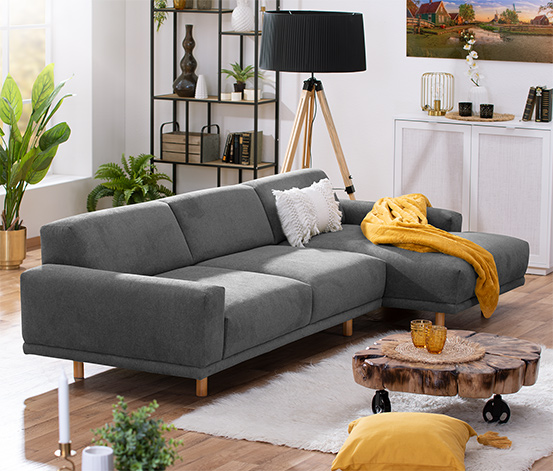 Ecksofa »Penelope«, dunkelgrau, rechts