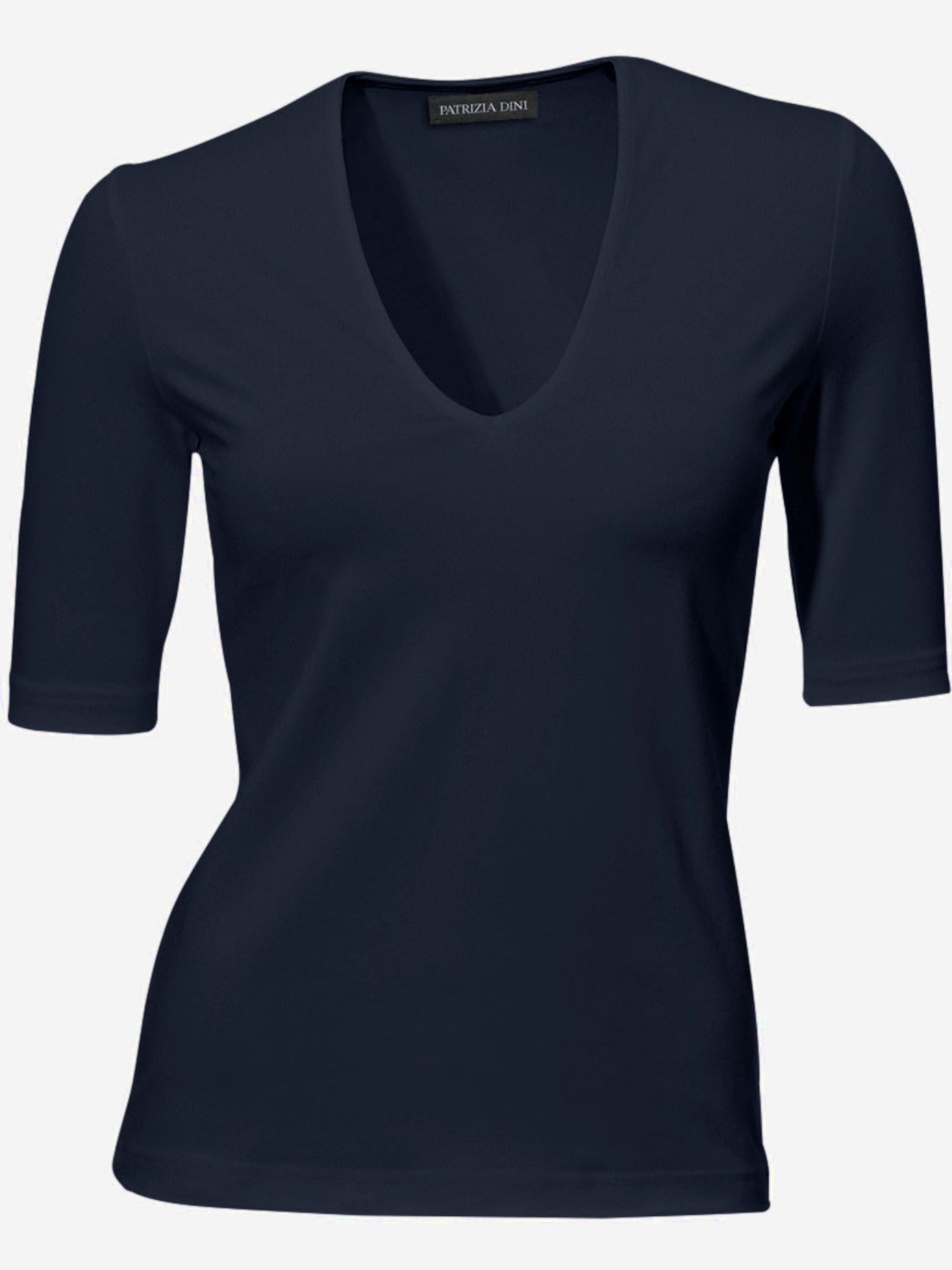 T-shirt en v manches mi-longues et encolure en v féminine
