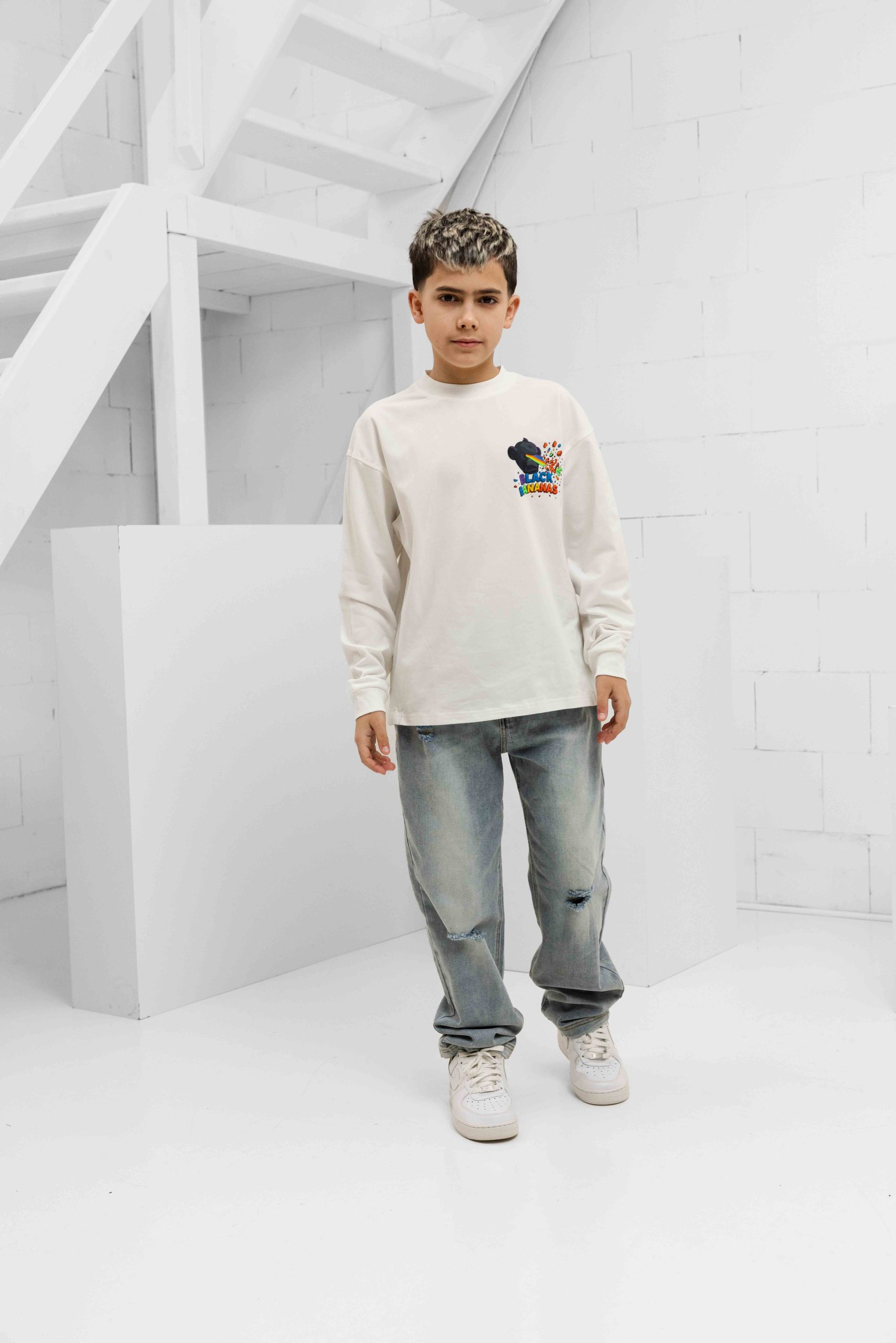 Black Bananas Laser Longsleeve Kids Wit