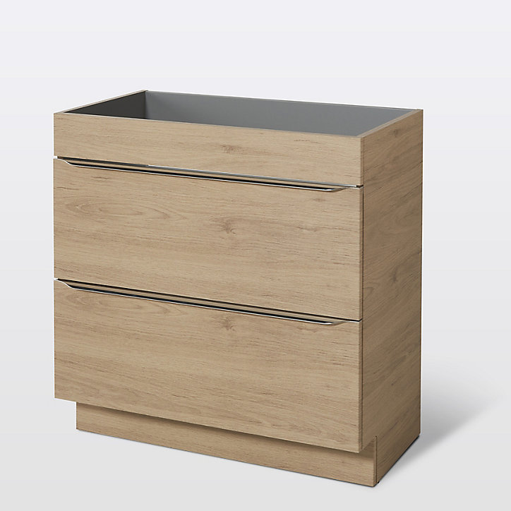 Meuble sous vasque à poser GoodHome Imandra bois chêne 80 cm
