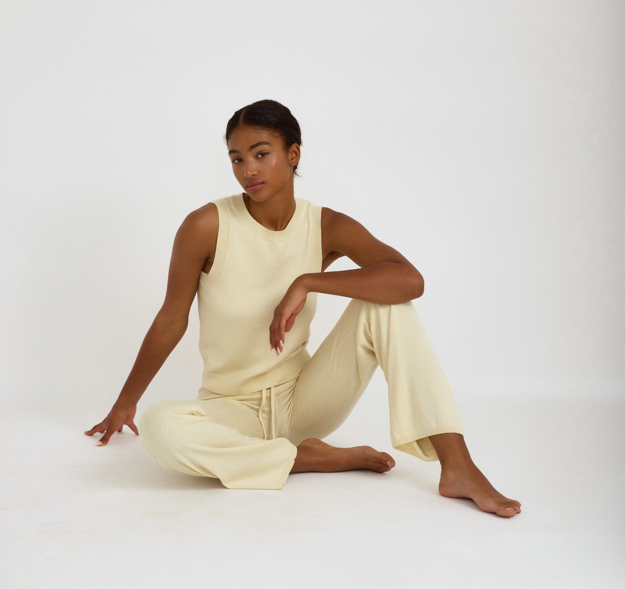 COTTON<br>Soft Knit Straight Leg Pants