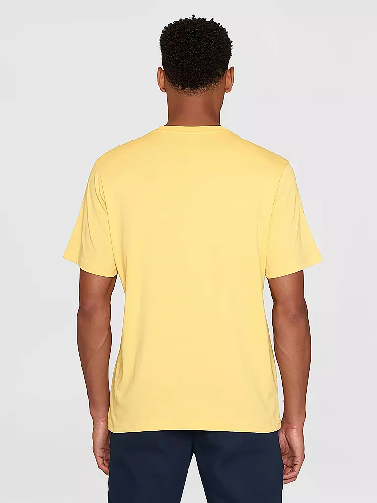 KNOWLEDGE COTTON APPAREL T-Shirt BIG OWL gelb