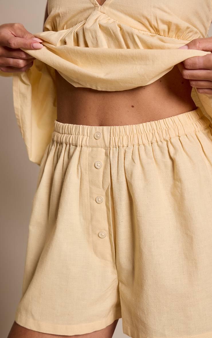 Butter Yellow Short Décontracté En Coton