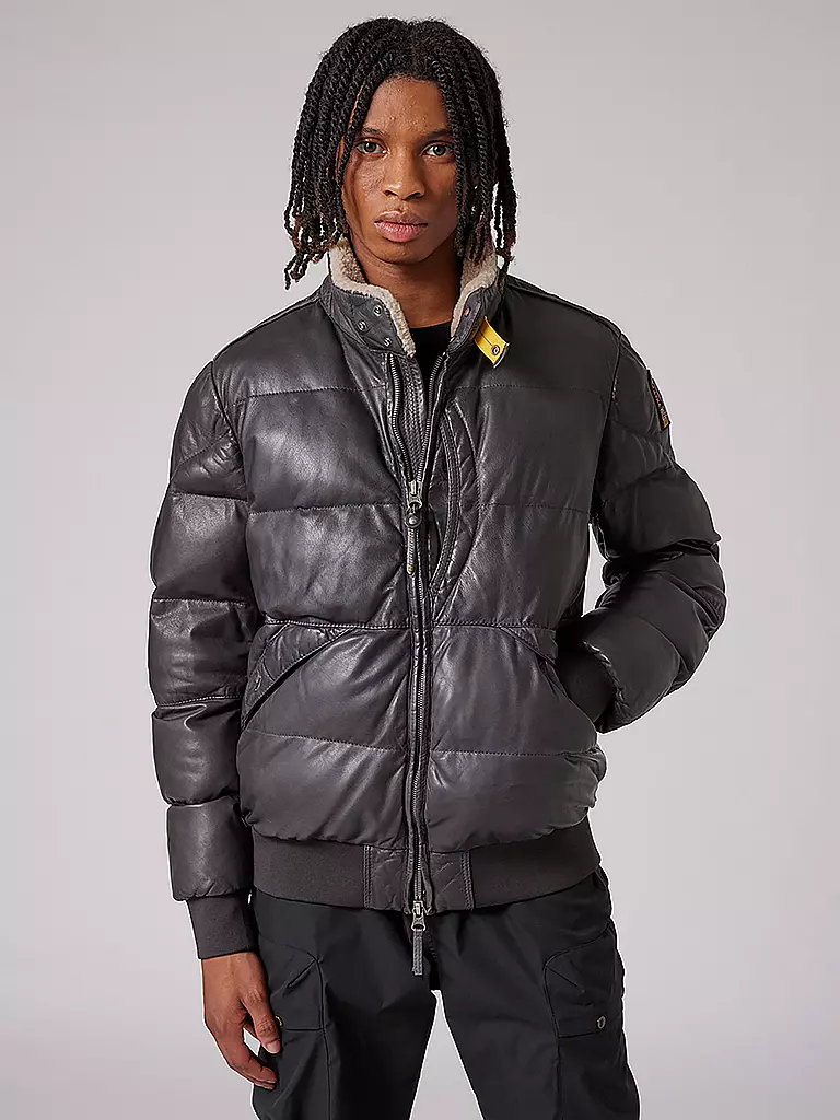 PARAJUMPERS Lederjacke ALF grau