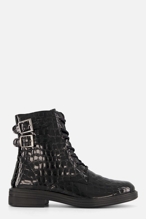 Feyn Brooke Veterboots zwart Lak