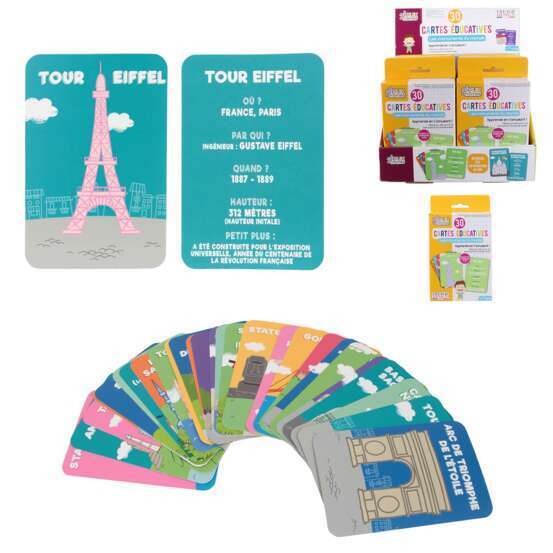 Carte éducative j apprends les monuments x30 cartes