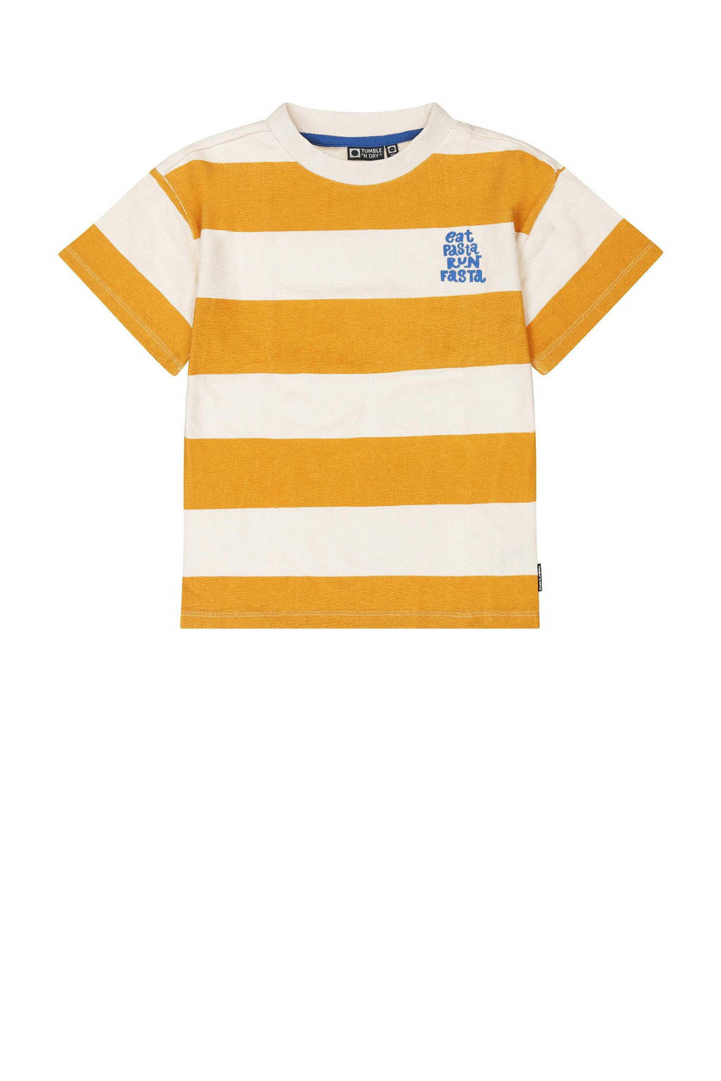 Tumble 'n Dry gestreept T-shirt Gianni geel/ecru