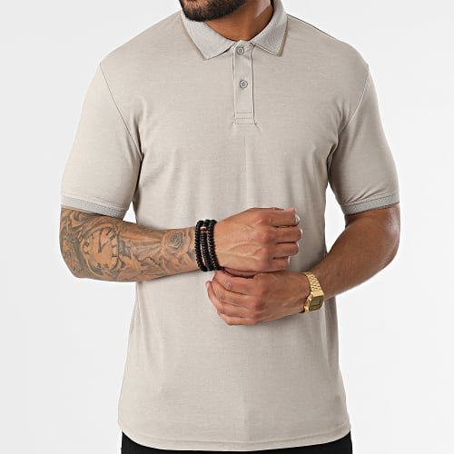 Polo A Manches Courtes PL002 Beige Chiné