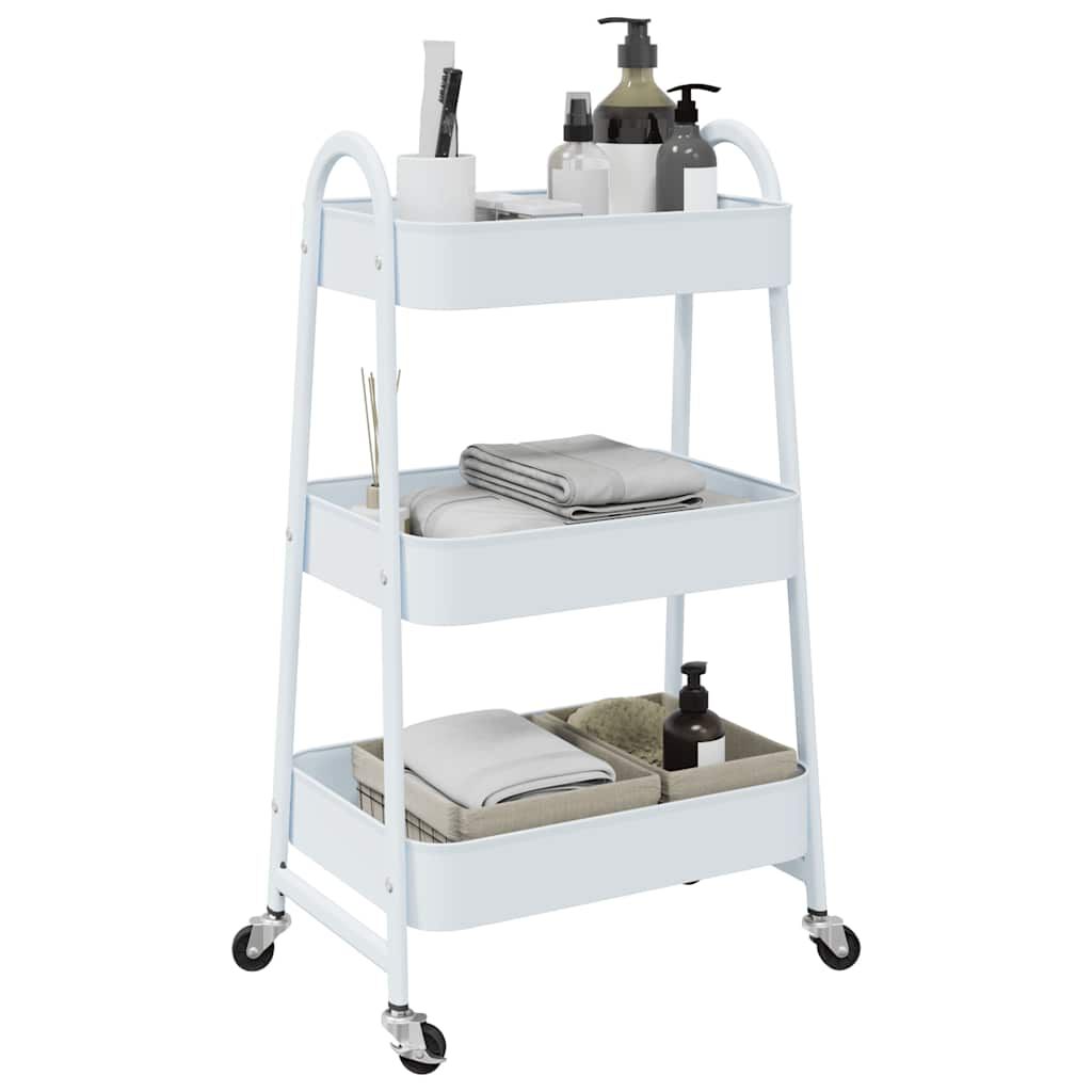 vidaXL Opbergkar met 3 lagen wit 42x41,5x77 cm